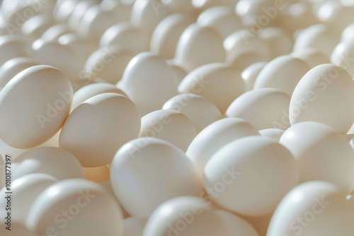 Close-up of a large pile of fresh white eggs, perfect for cooking and healthy eating






