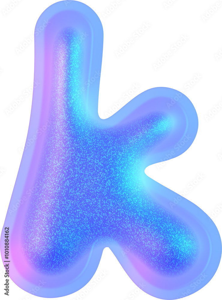 3D Holographic liquid Y2k Chrome alphabet Letter k 3D Holographic liquid Y2k Chrome alphabet Letter k