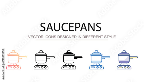 Saucepans icon design with white background stock illustration