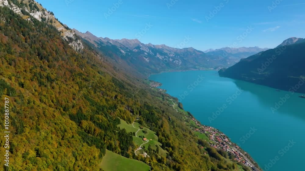 In autumn at Lake Brienz in Switzerland.
