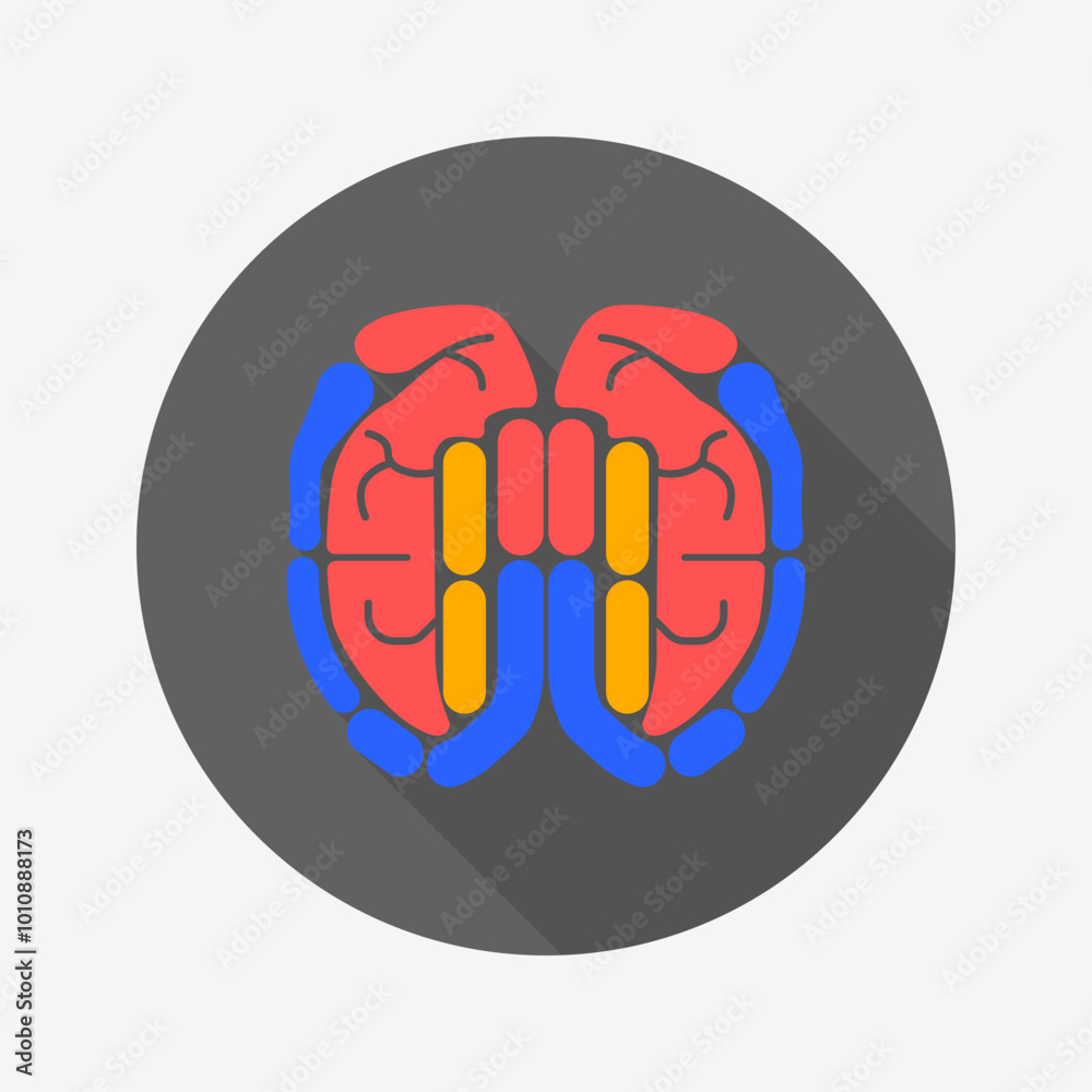 Intestines flat icon isolated on circular colored background with long shadow. For sign, symbol, infographics, presentation or web graphics. Intestines flat icon isolated on circular colored background with long shadow. For sign, symbol, infographics, presentation or web graphics.