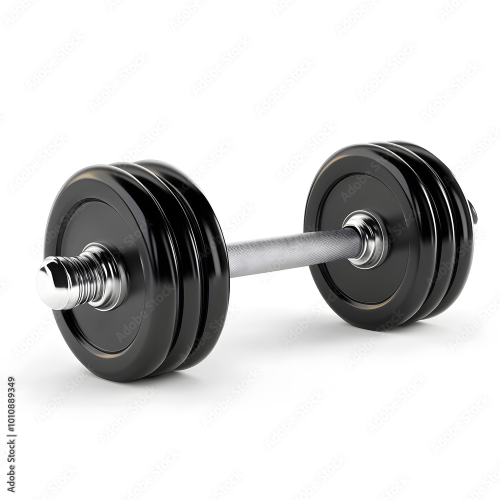 Black Fitness Dumbbell Isolated On White Background Black Fitness Dumbbell Isolated On White Background
