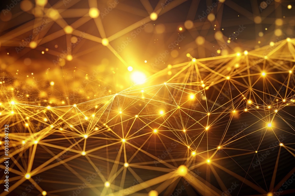 A shimmering gold abstract backdrop featuring dynamic plexus of dots and lines, ideal for showcasing technology, A shimmering gold abstract backdrop featuring dynamic plexus of dots and lines, ideal for showcasing technology,