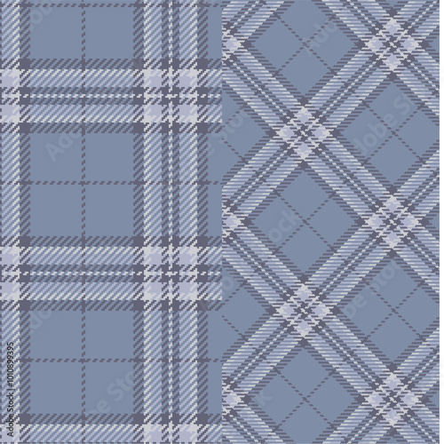Vector checkered pattern. Tartan, textured seamless twill for flannel shirts, duvet covers, other autumn winter textile mills. Vector Format