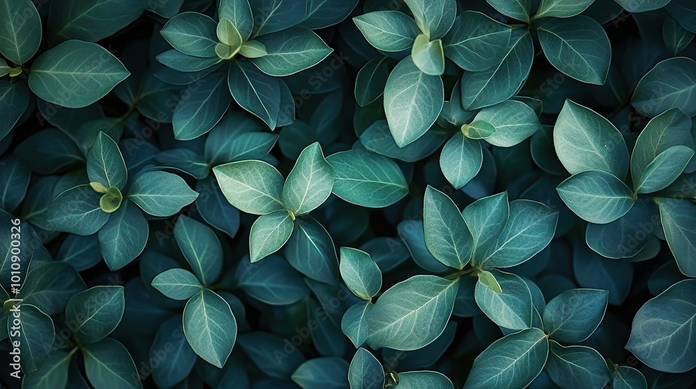 Lush Green Leaves in Natural Arrangement