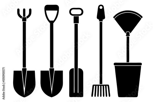 Collection of Gardening Tools Silhouette for Enthusiasts