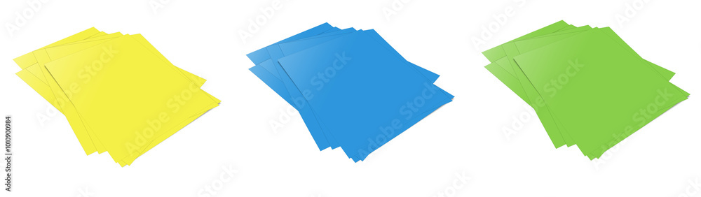 Three Reports blank template for presentation layouts and design. 3D rendering.