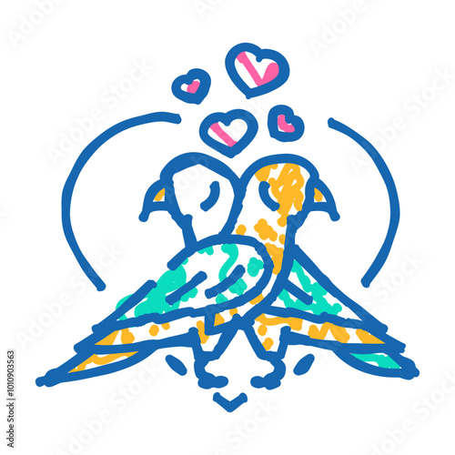 lovebirds doodle icon sketch vector. lovebirds sign. isolated symbol illustration