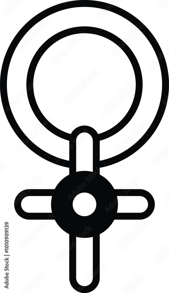 Obraz premium Illustration of a Christian cross in line style.