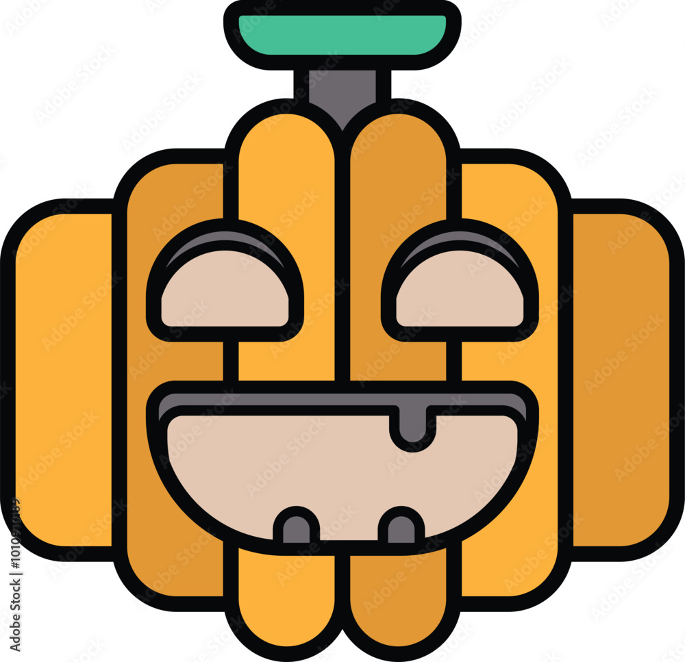 A cartoon pumpkin with a smile on its face A cartoon pumpkin with a smile on its face