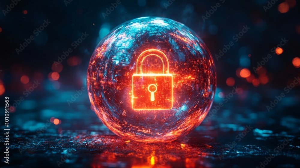 Digital Globe with Padlock Representing Global Cybersecurity and Data Protection Digital Globe with Padlock Representing Global Cybersecurity and Data Protection