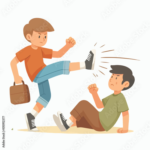 children acting out a fight