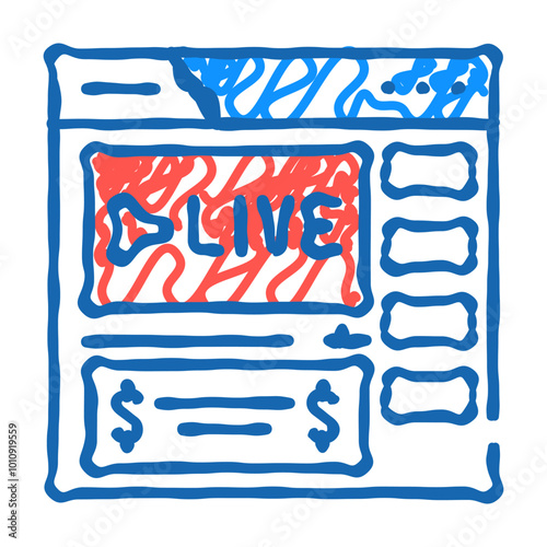 webinar monetization doodle icon sketch vector. webinar monetization sign. isolated symbol illustration