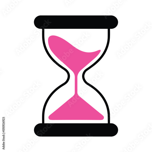 Pink Sand Hourglass Vector Icon