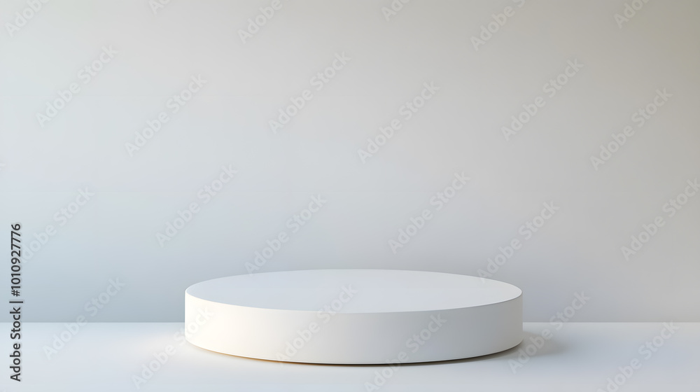3d simple white round podium isolated on white background. Stage for product presentation mock up. 3d simple white round podium isolated on white background. Stage for product presentation mock up.