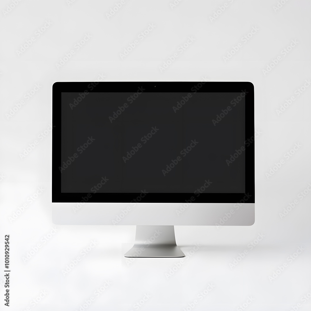 Personal computer mockup in front with empty screen on white background Personal computer mockup in front with empty screen on white background