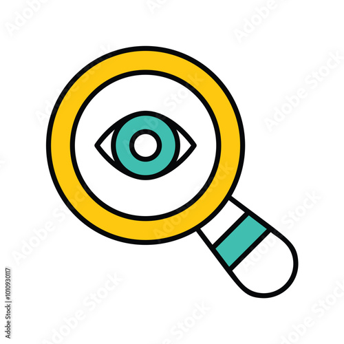 eye test color line icon with white background vector stock illustration