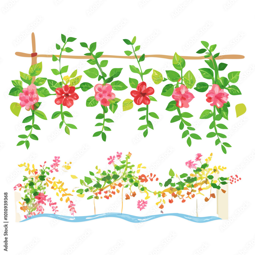 Fototapeta premium Madhu Malati Floral Background Vector Illustration
