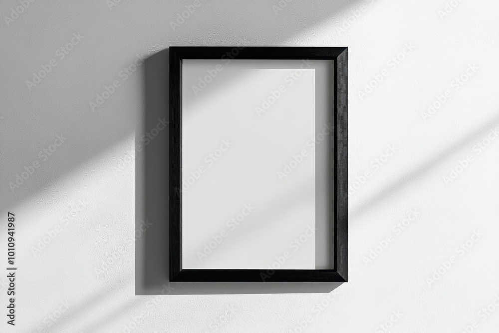 blank photo frame on wall on white blank photo frame on wall on white