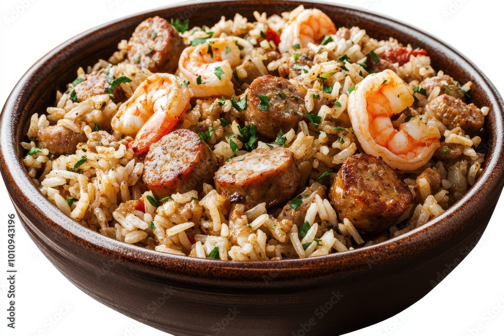 rice with chicken on the plate on white background rice with chicken on the plate on white background