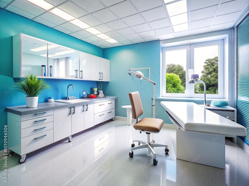 A sleek doctor's examination room featuring a spotless white countertop and softly blurred medical equipment, designed for a calming and efficient healthcare environment. A sleek doctor's examination room featuring a spotless white countertop and softly blurred medical equipment, designed for a calming and efficient healthcare environment.