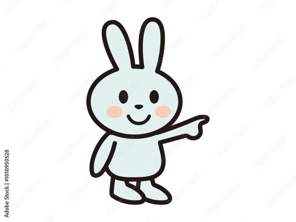 指をさすかわいいうさぎさんのイラスト