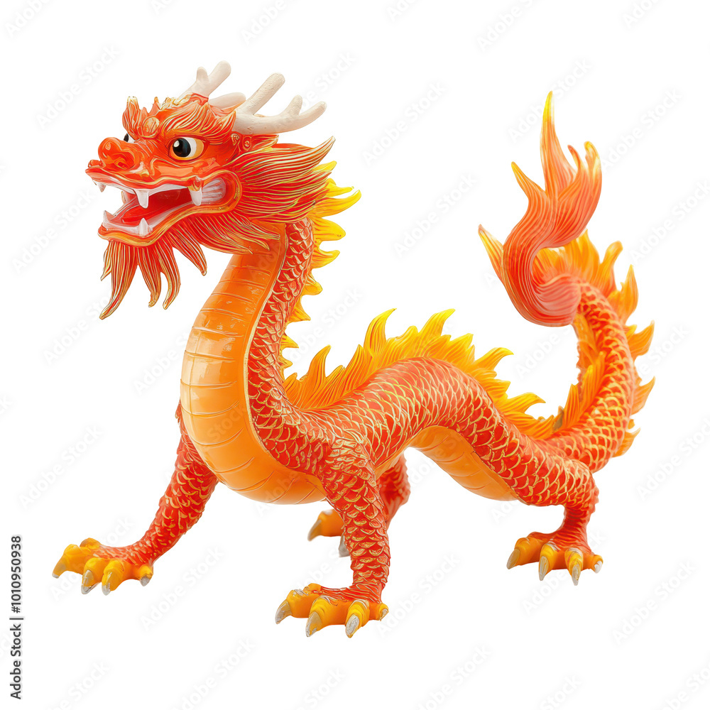 Fiery orange dragon with intricate scales and flowing mane, isolated on white. Concept of mythology, strength, and fantasy.
Fiery orange dragon with intricate scales and flowing mane, isolated on white. Concept of mythology, strength, and fantasy.