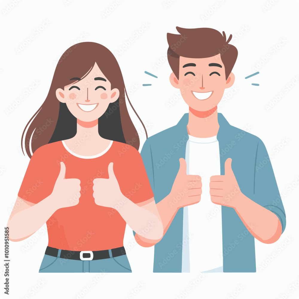flat illustration of a person character raising a thumbs up flat illustration of a person character raising a thumbs up