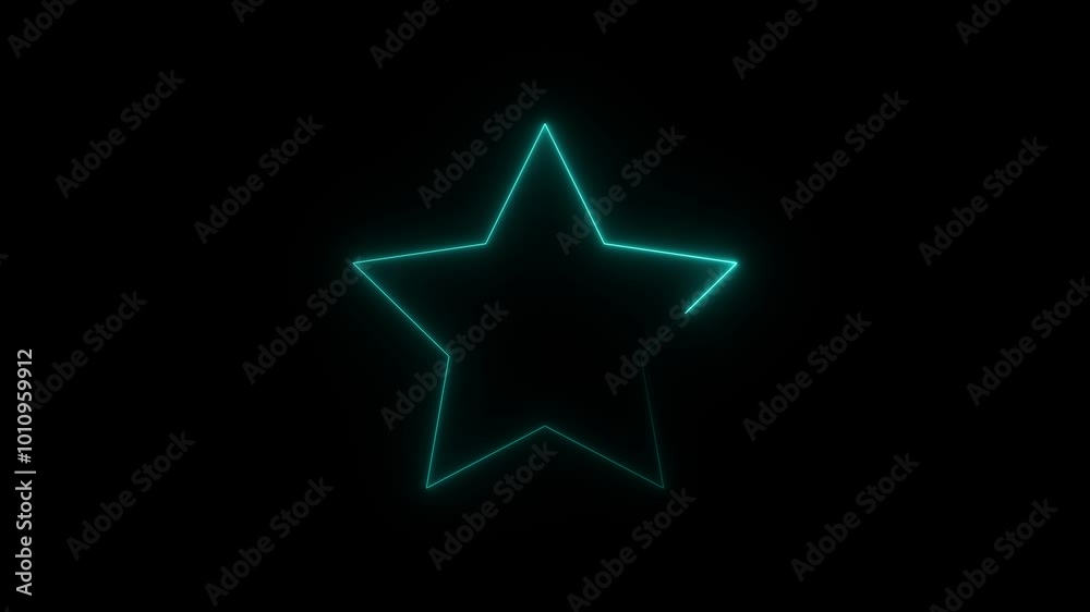 Beautiful black background of neon star icon.Glowing Neon star sign. Beautiful black background of neon star icon.Glowing Neon star sign.