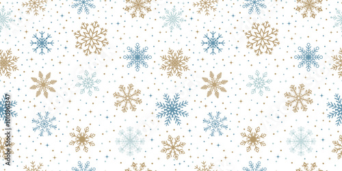 Wallpaper Mural Snowflake vector seamless pattern design, Christmas, happy new year, winter holidays, cold season snow flakes, snowfall. white background
 Torontodigital.ca