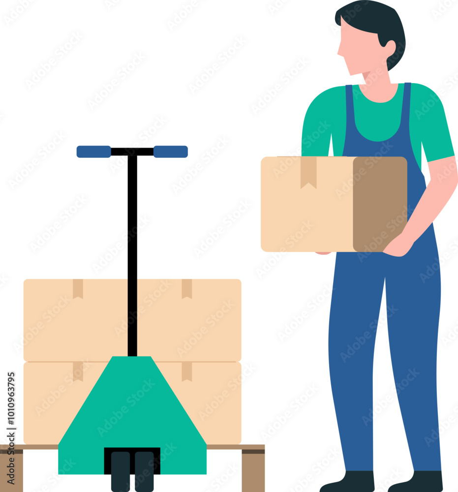 Warehouse Employees Moving and Stacking Boxes for Distribution Warehouse Employees Moving and Stacking Boxes for Distribution