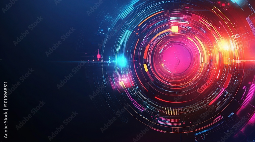 Abstract Colorful Circular Technology Background Abstract Colorful Circular Technology Background
