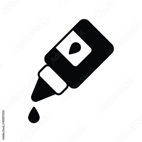 eye drops glyph icon with white background vector stock illustration