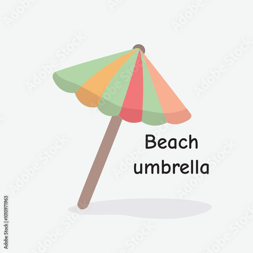Beach Umbrella Vector Illustration: Sunshade for Summer Days