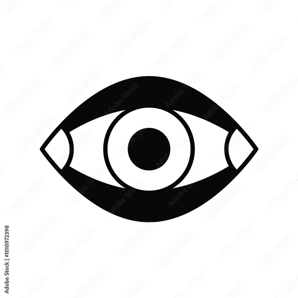 cataract glyph icon with white background vector stock illustration