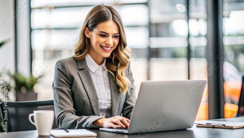 Cropped portrait of an attractive young businesswoman working on her laptop while sitting in the office.