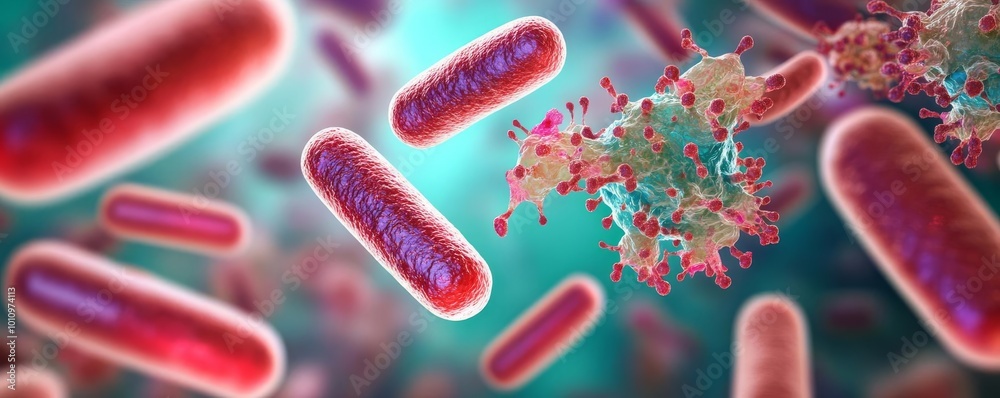 Prokaryotic cytoplasm, internal cell fluid, 3D illustration Prokaryotic cytoplasm, internal cell fluid, 3D illustration