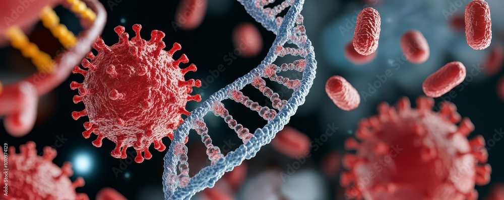 Prokaryotic DNA repair mechanisms, survival under stress, 3D rendering Prokaryotic DNA repair mechanisms, survival under stress, 3D rendering