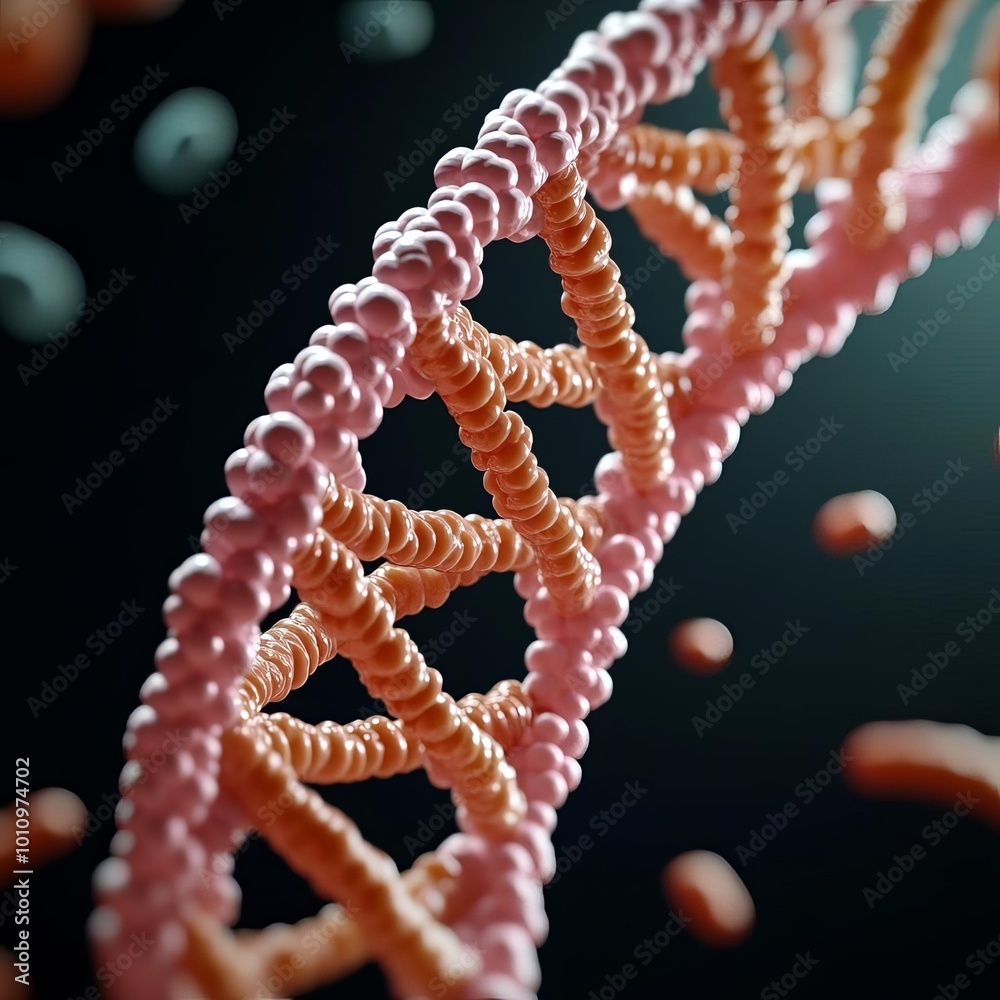 Prokaryotic DNA unwinding for replication, helicase action, 3D rendering Prokaryotic DNA unwinding for replication, helicase action, 3D rendering