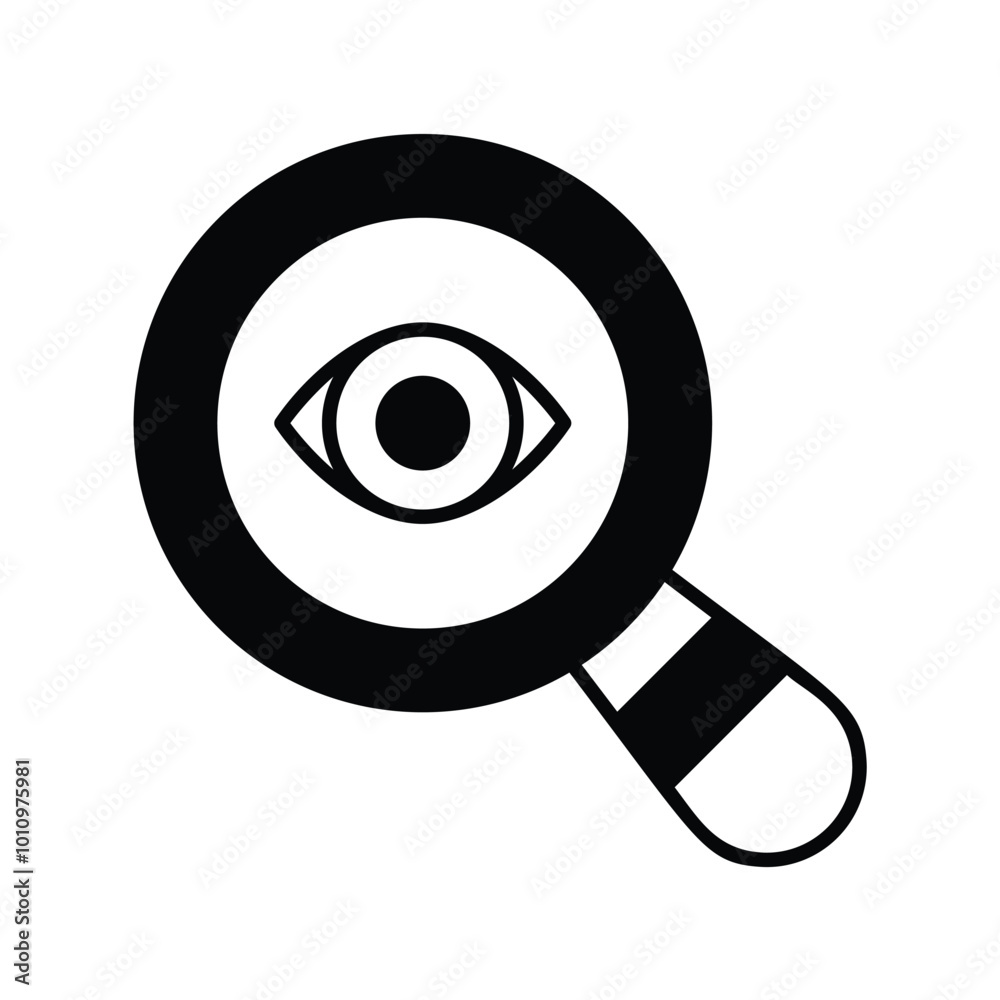 eye test glyph icon with white background vector stock illustration eye test glyph icon with white background vector stock illustration