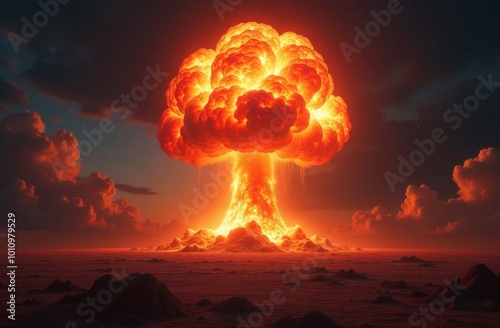 Nuclear explosion. Consequence of nuclear bomb strikes