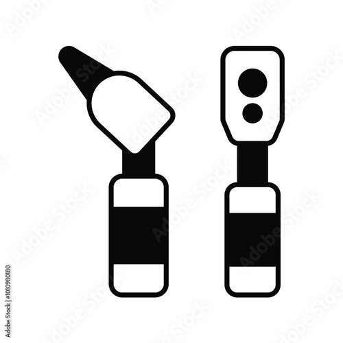 eye test glyph icon with white background vector stock illustration