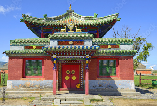 Temple of Dalai Lama - Buddhist Erdene Zuu Monastery. Located in Kharkhorin, near to the ancient city of Karakorum, Orkhon Valley, Mongolia - World Heritage Site