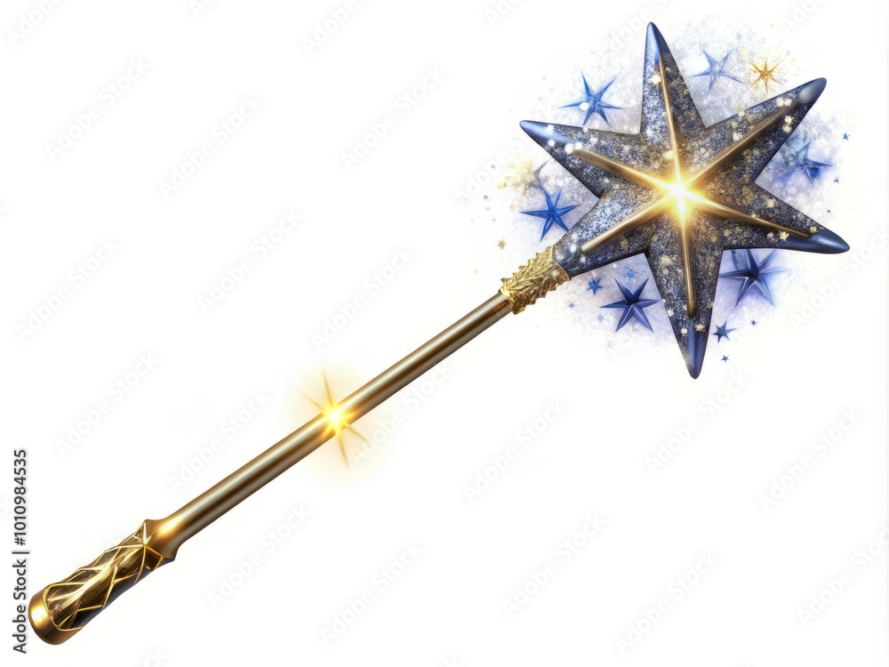 A mystical fairy tale wand gleams with enchanting allure, perfect for magical fantasy themes and designs, adding a A mystical fairy tale wand gleams with enchanting allure, perfect for magical fantasy themes and designs, adding a