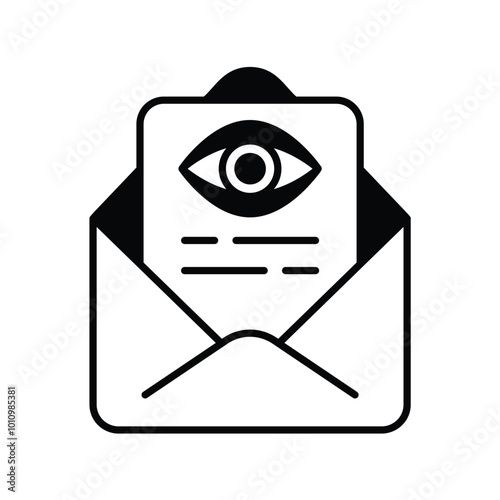 notification glyph icon with white background vector stock illustration