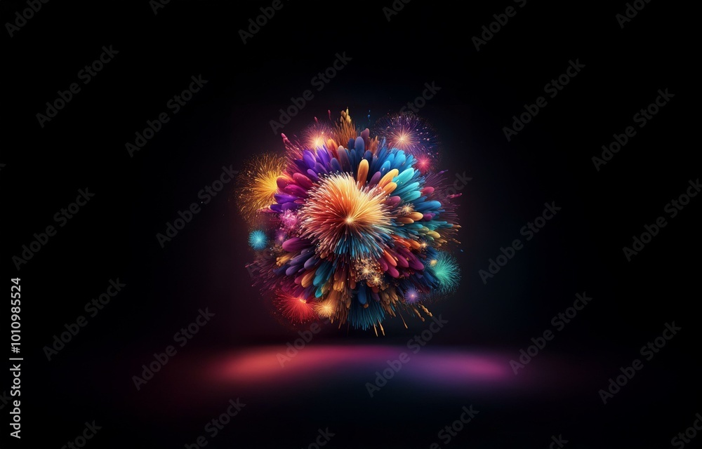 Abstract colorful explosion on a black background. Abstract colorful explosion on a black background.