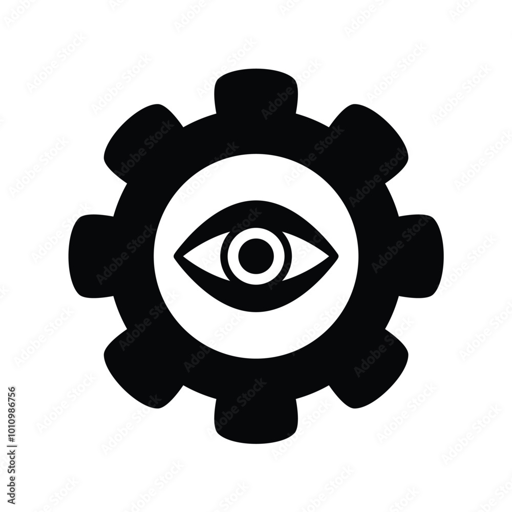 Fototapeta premium setting glyph icon with white background vector stock illustration