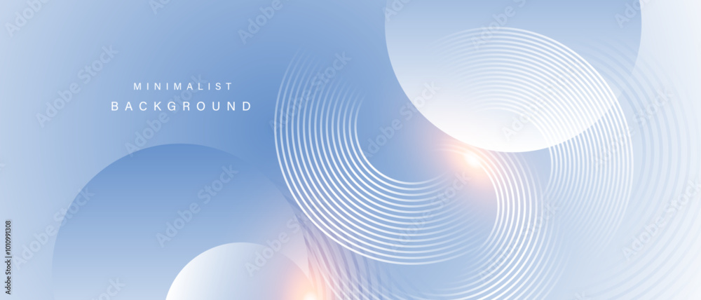 Abstract blue modern background with circle elements. 
