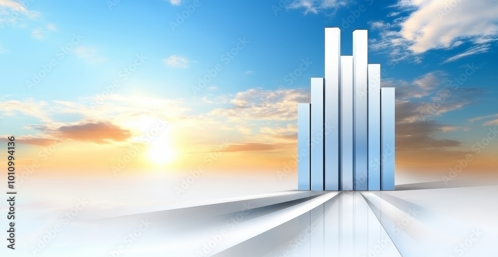Blue Bar Graph with Upward-Trending Lines on an Abstract Background Representing Financial Growth and Business Success Blue Bar Graph with Upward-Trending Lines on an Abstract Background Representing Financial Growth and Business Success
