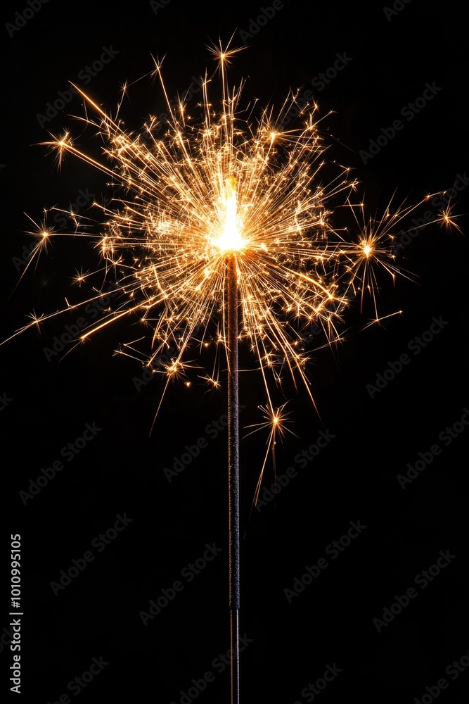 Sparkler close-up on black background Sparkler close-up on black background